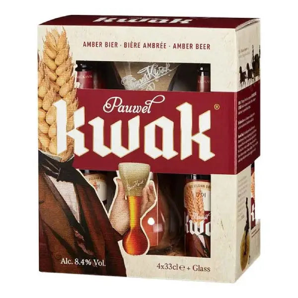 Cerveja Kwak Gift Pack 4x33cl + Copo