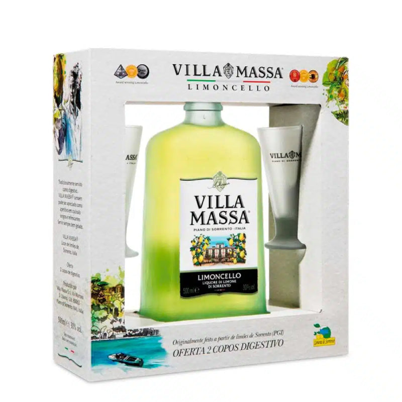 Licor Limoncello Villa Massa 50cl c/2 copos